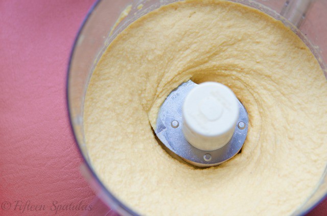 Smooth Hummus Recipe - in Food Processor Bowl with Blade