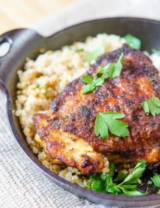 Crispy Spice Rubbed Chicken Thighs