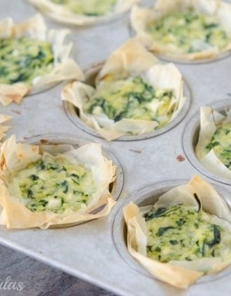 Zucchini Spinach & Feta Phyllo Bites