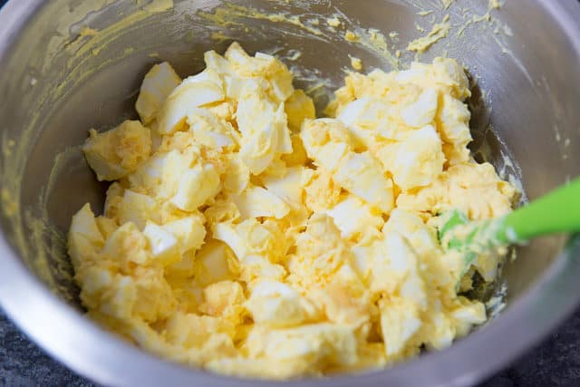 Chopped Hard Boiled Eggs in Bowl