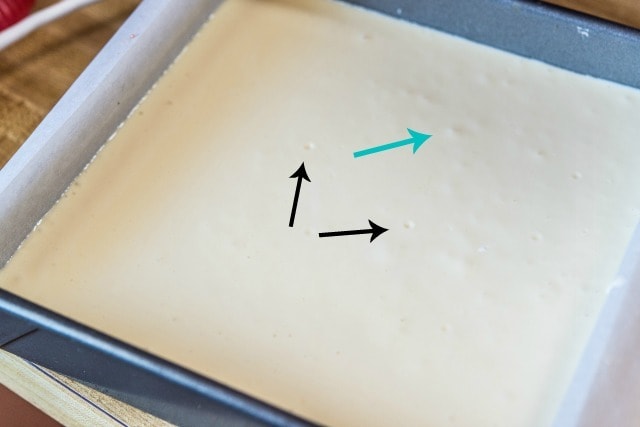 Bubbles Shown on Surface of Cheesecake
