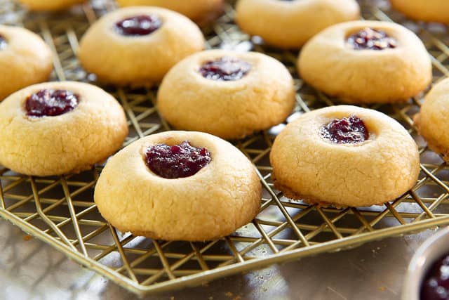 Jam Cookies - On Gold Wire Rack Cooling