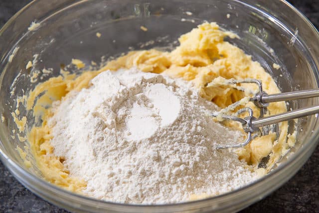 Flour Added to Wet Ingredients In Bowl