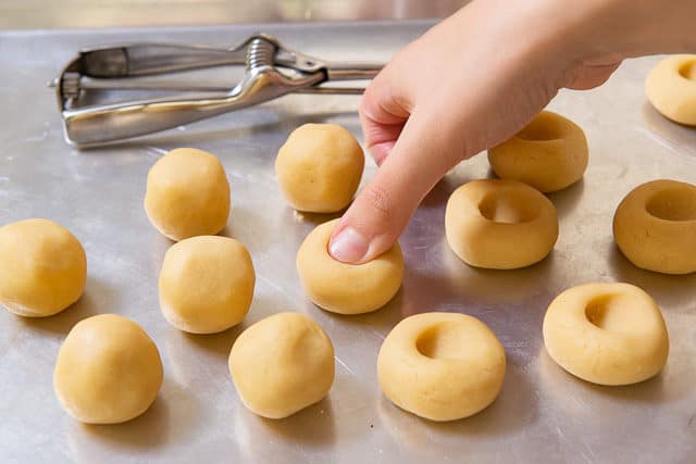 Pressing Thumb Into Dough balls