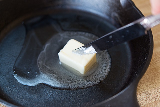 Melting Butter in a Cast Iron Skillet