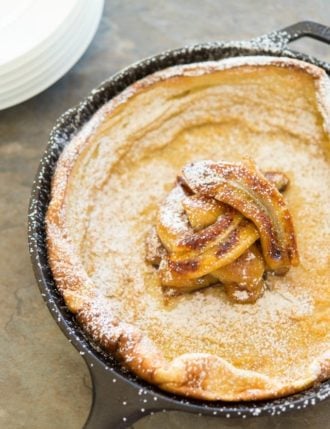 Caramelized Banana Topped Dutch Baby