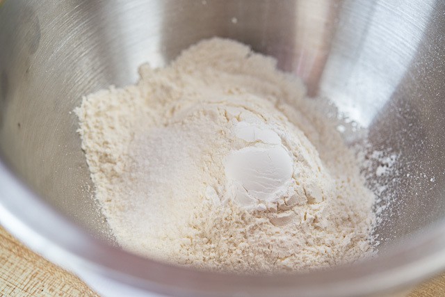 Flour, Leavening, and Salt in a Mixing Bowl
