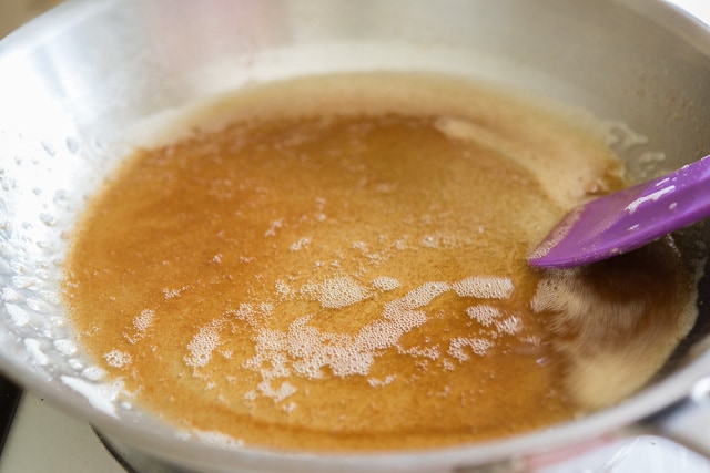 Fully Browned Butter in a Skillet