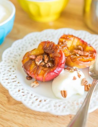 Grilled Peaches with Bourbon Brown Butter Sauce