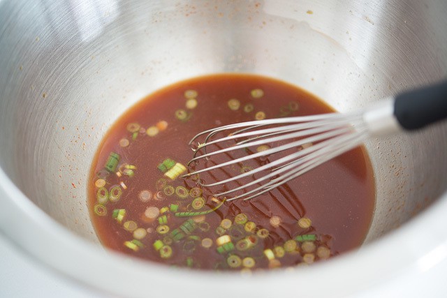 Sesame Soy Scallion Sauce in Mixing Bowl