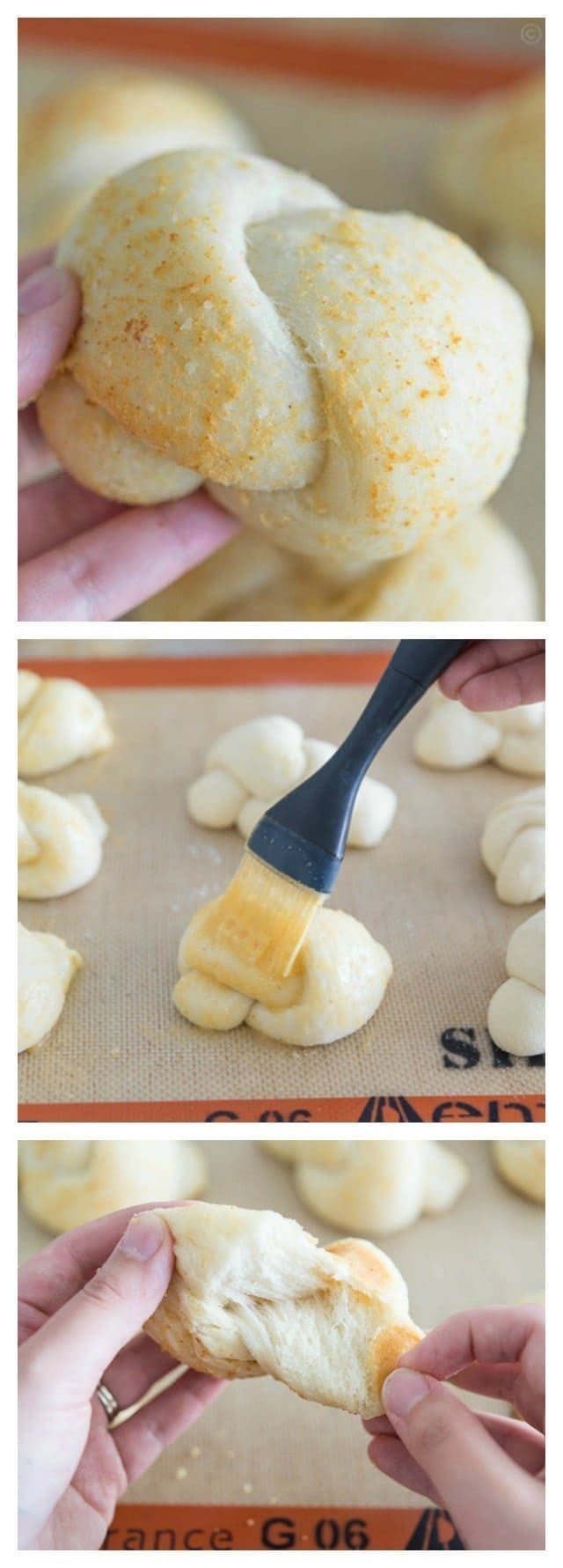 Photo Collage of Fluffy Homemade Garlic Knots