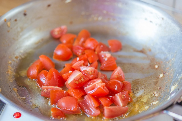 Tomatoes Added to Deglaze the Pan