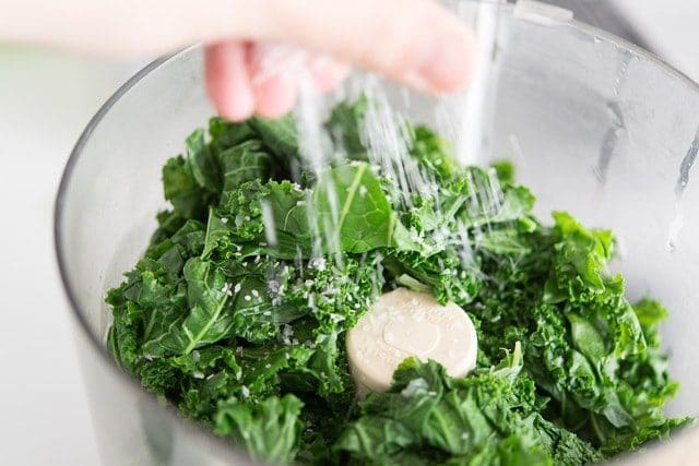 Kale and Salt in the Food Processor