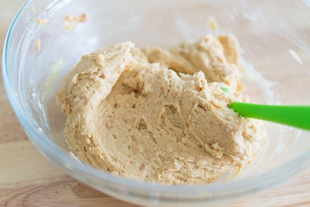 Peanut Butter Sandwich Cookie Dough In Glass Bowl