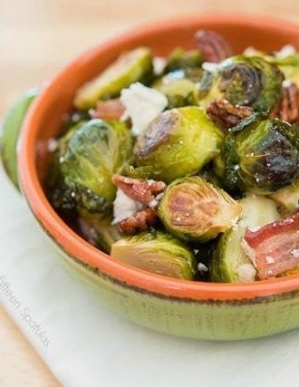 Brussel Sprouts with Candied Pecans and Ricotta Salata