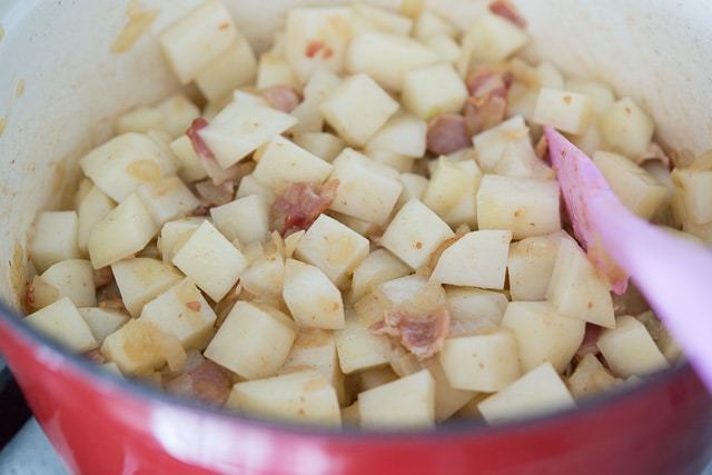 Potatoes, Bacon, and Onion in Dutch Oven