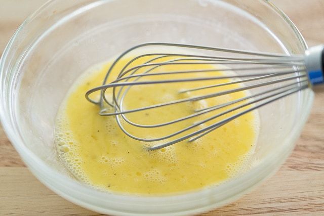 Whisked Eggs in a Bowl
