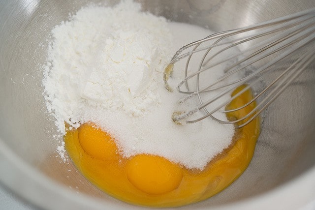 Whisking Together Eggs with sugar and cornstarch