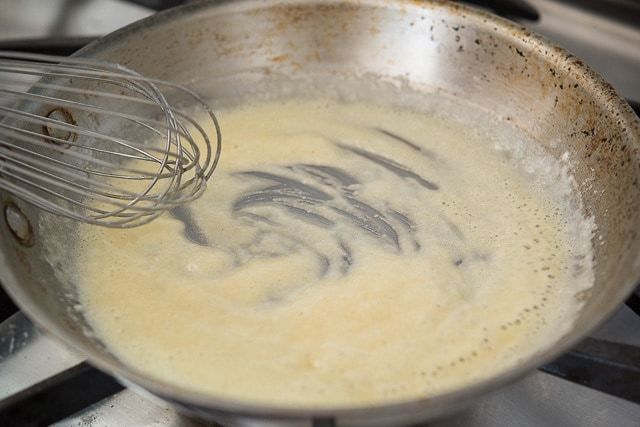 Whisk a Flour Paste in Stainless Skillet