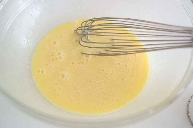 Whisked Together Egg and Dairy in Bowl