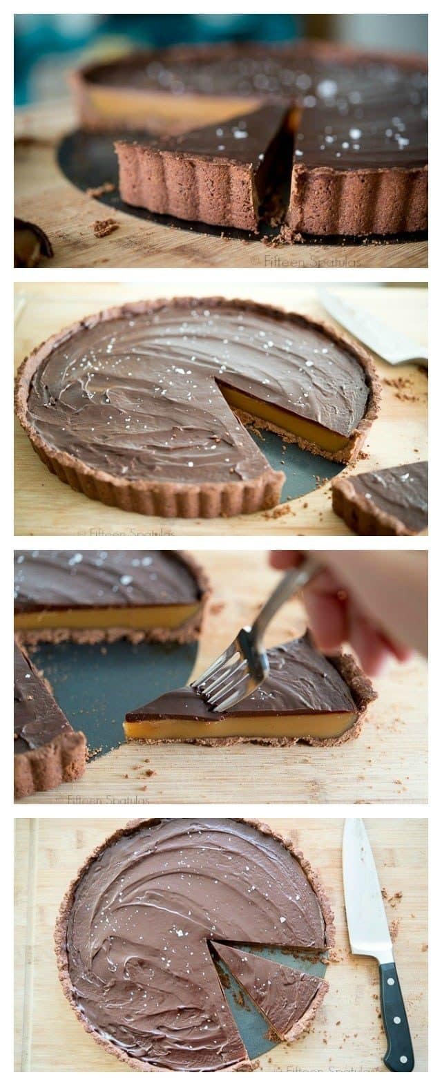 Photo Collage of Making Chocolate Ganache Tart