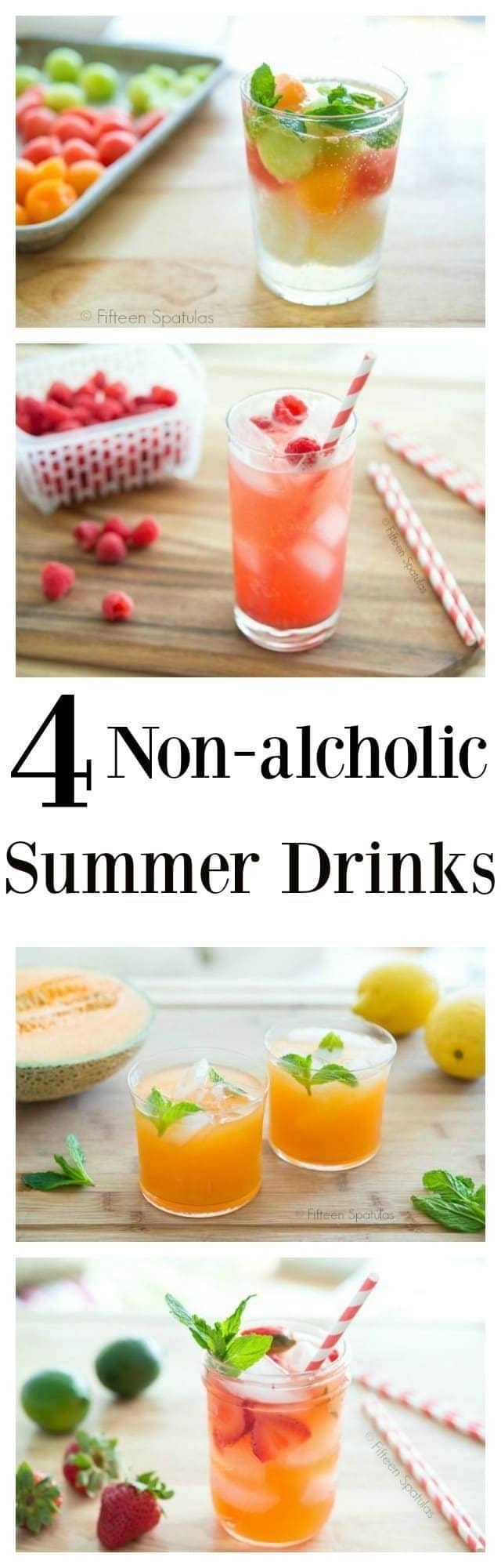 Refreshing Drinks - 4 different recipes in photo collage