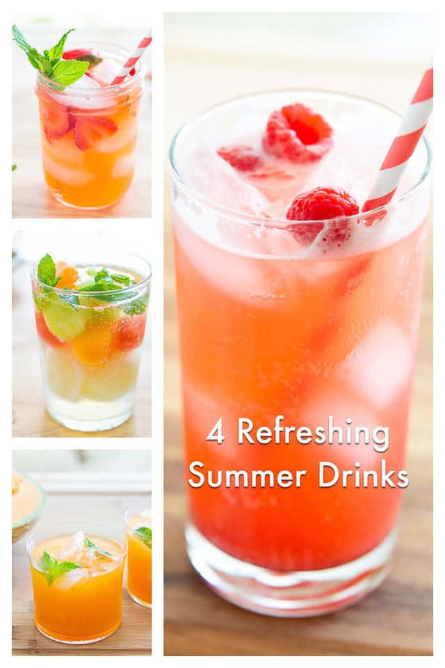 Cool Drinks - Photo Collage with Lemonade, Limeade, and Floats