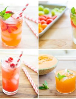 Summer Drinks - Photo Collage with Lemonade, Limeade, and Agua Fresca