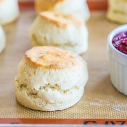English Style Scones On silicone Mat with Jam