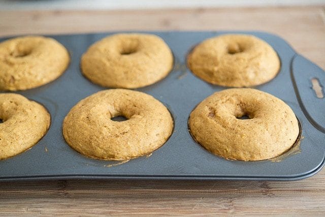 Baked Cake Donut in Pan With Pumpkin and Brown Butter