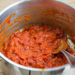 homemade Tomato Sauce in a Saucepan