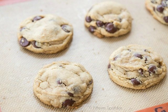 Chocolate Chip Cookies on Silicone Mat