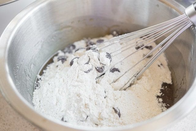 Combined Wet and Dry Ingredients with Whisk