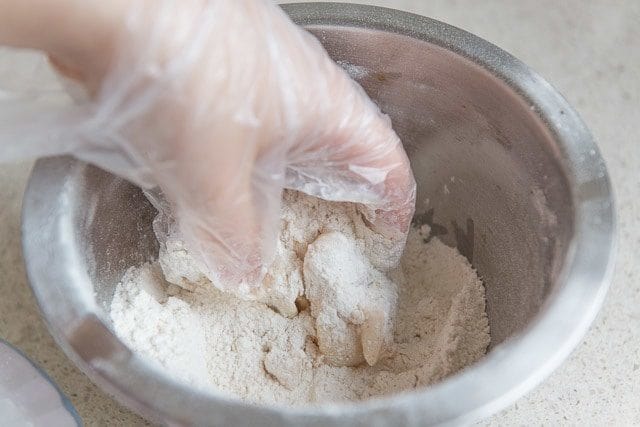 Dipping the Calamari Rings Again Into Flour