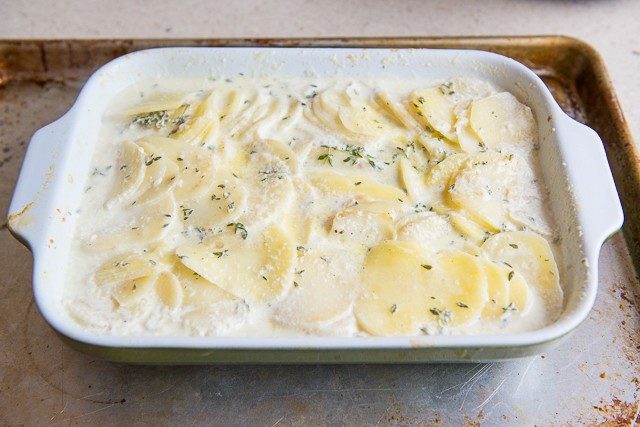 Potatoes Au Gratin - Partially Baked in Casserole Dish