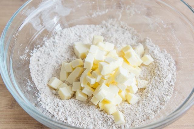 Cold cubed butter Added for Streusel Topping Recipe