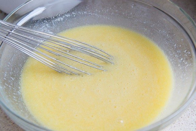 Whisked Together Butter and Buttermilk in Bowl