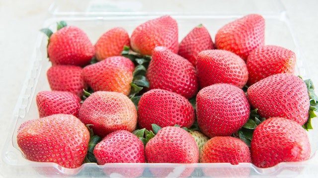 Whole Strawberries in a Plastic Container