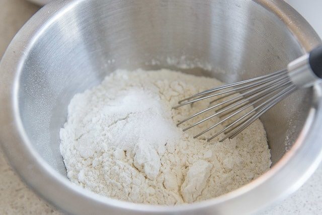 Flour and Leavener With Whisk in Bowl