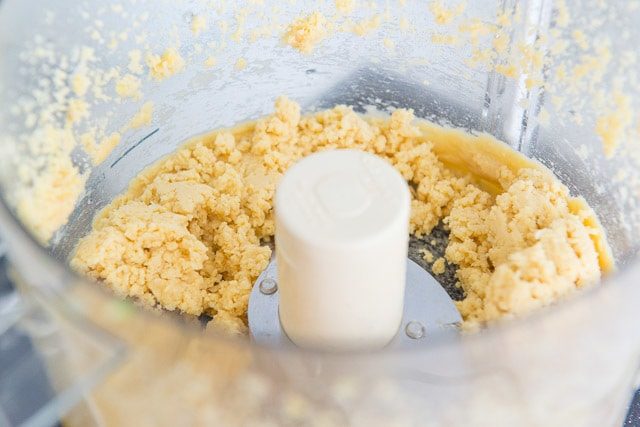 Ground Up Chickpeas in Food Processor Bowl