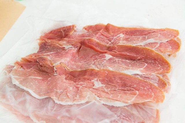 Thinly Sliced Prosciutto in Layers