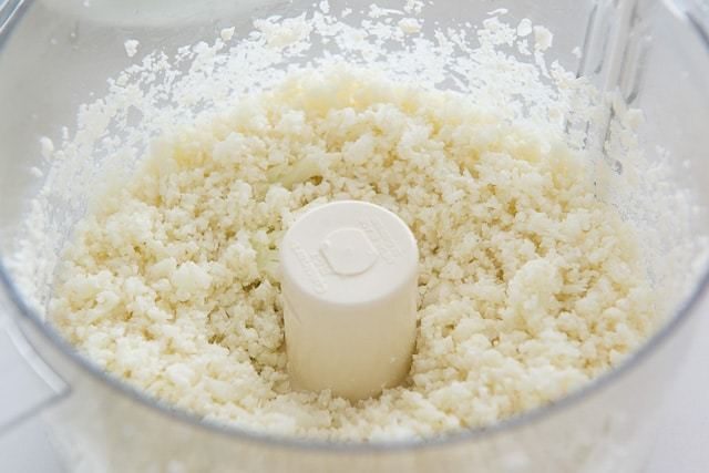 Cauliflower Rice in food processor bowl