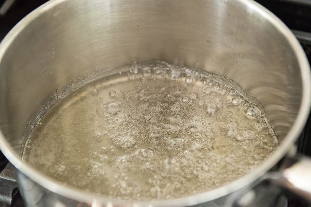 Boiling Sugar Syrup in Saucepan
