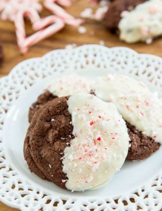 Chocolate Candy Cane Cookies