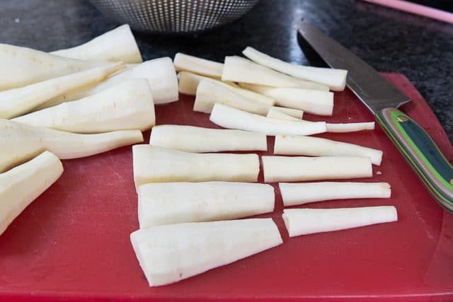 How to Cut Parsnips - Cut Into Similar Sized Pieces