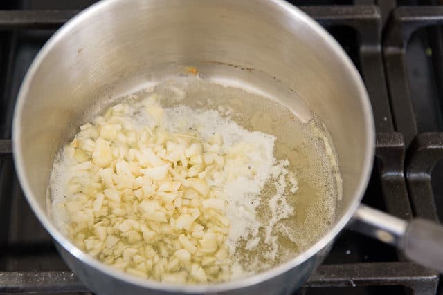 Minced Garlic and Butter in Saucepan