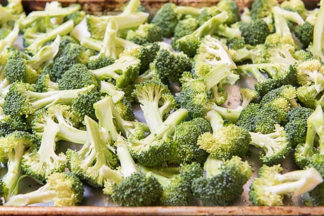 Broccoli Florets on sheet pan