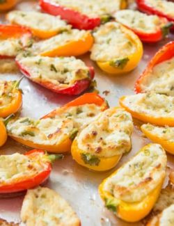 Goat Cheese Stuffed Mini Peppers on Tray