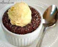 Dark Chocolate Pudding with ice Cream