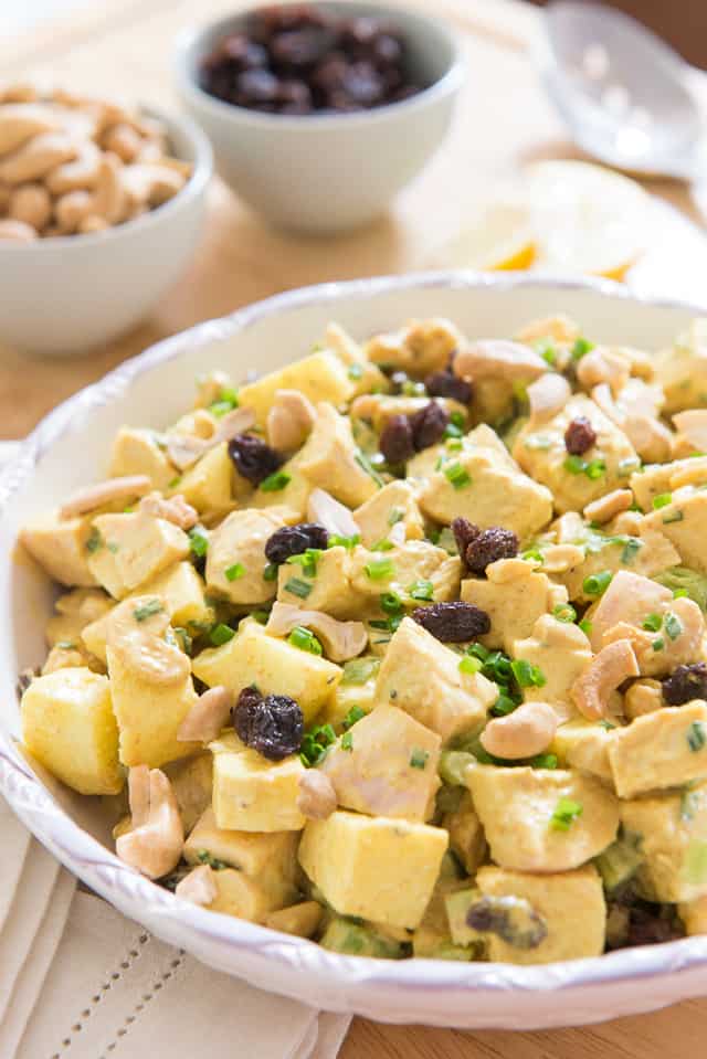 Curry Chicken Salad with Raisins and Cashews - Fifteen Spatulas